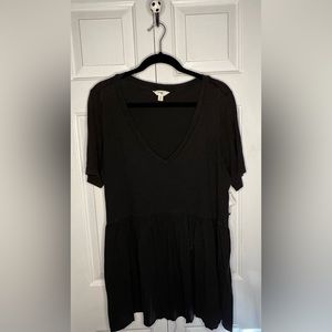 Terra & Sky 0X Grey Distressed Baby Doll Tee